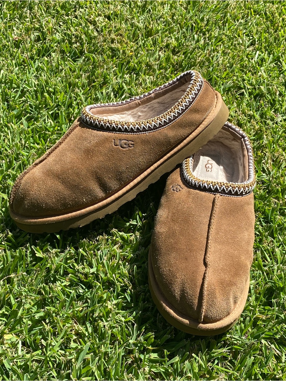 UGG Men's Tasman Chestnut Brown Suede Slip-On Moccasin Slippers Size 11